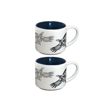 Ceramic Espresso Mugs - Set of 2 Soaring Eagle by Corey Bullpitt