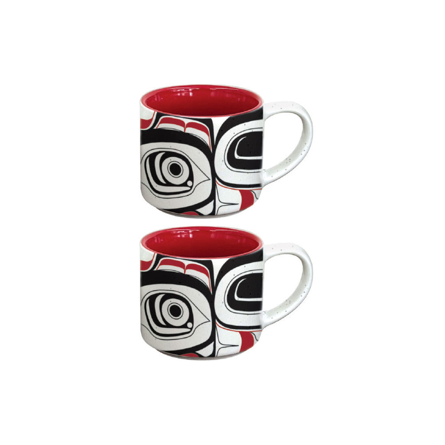 Ceramic Espresso Mugs - Set of 2 Matriarch Bear by Morgan Asoyuf