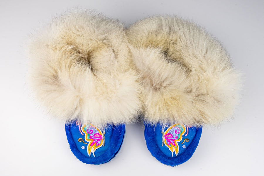 Size 8 Luxury Moccasins with Fox Fur
