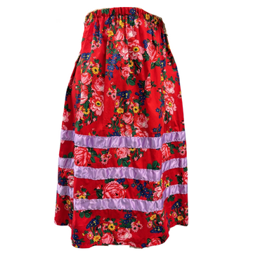 Red Floral Ribbon skirt