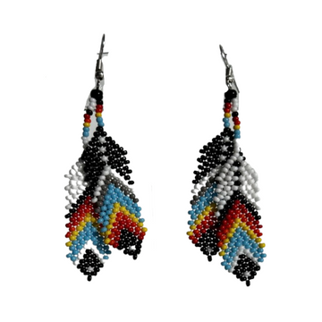 Colorful feather seed bead Earrings.