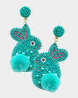 Sequin Beaded Baby Easter Bunny Earrings
