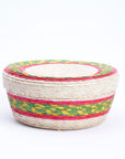 Lidded Woven striped baskets