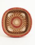 Pine needles & Raffia Basket Red