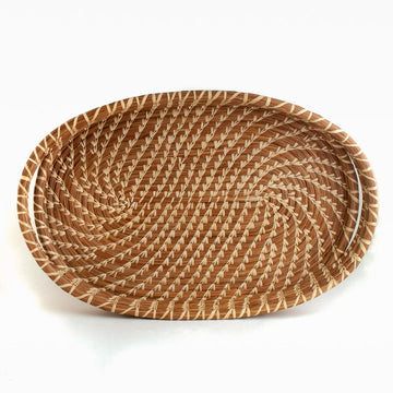 Oval Pine Needle Tray Basket