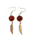Seal Earrings with Feather
