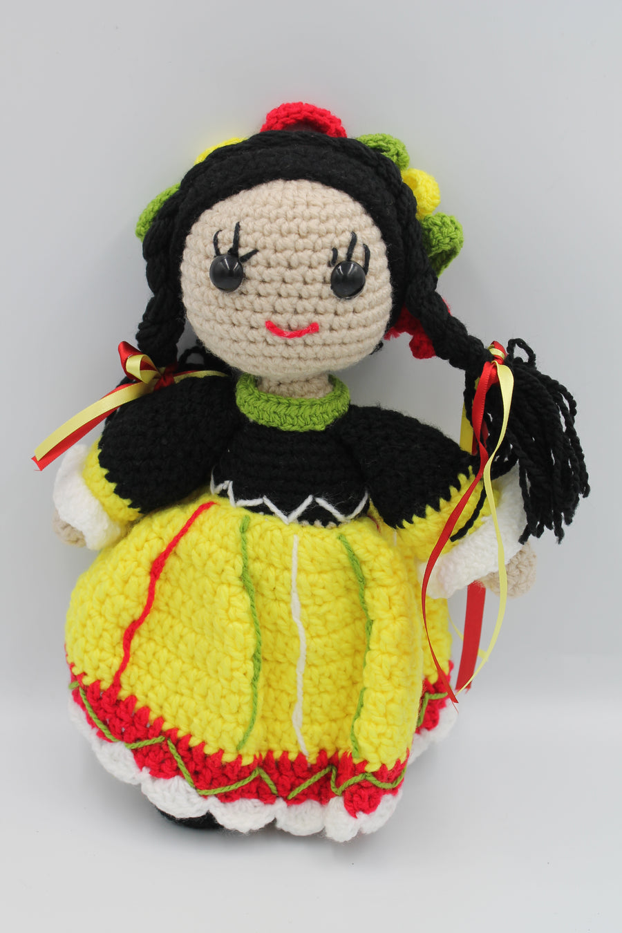 Crochet doll - Yellow dress