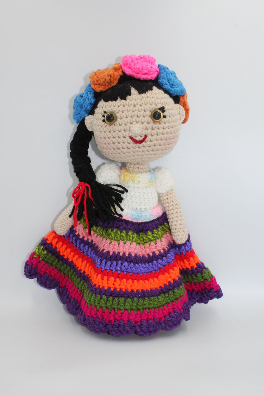Crochet Doll - Multi Color Skirt