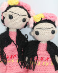 Crochet Frida Khalo Doll - Pink Dress