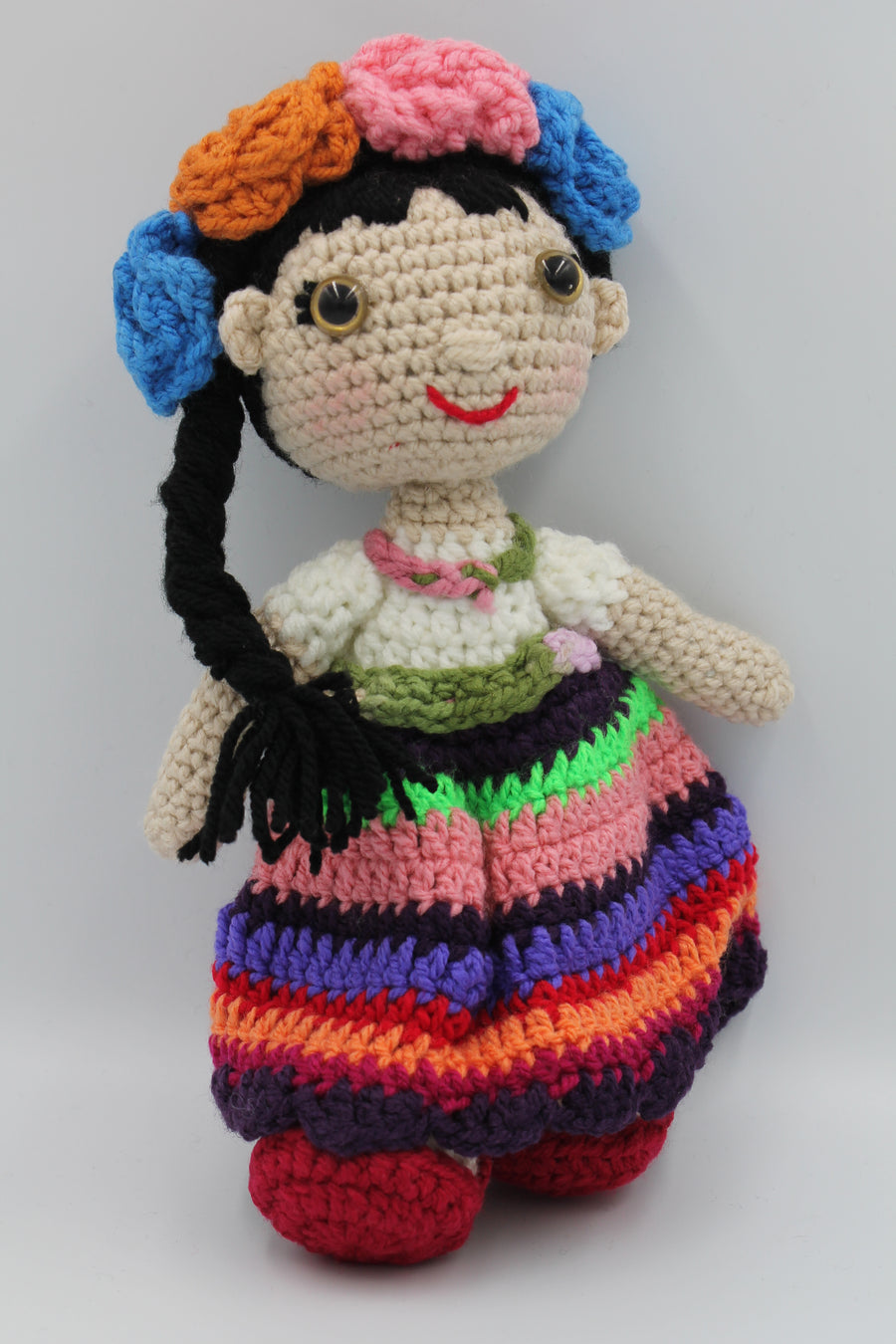 Crochet Doll - Multi Color Skirt