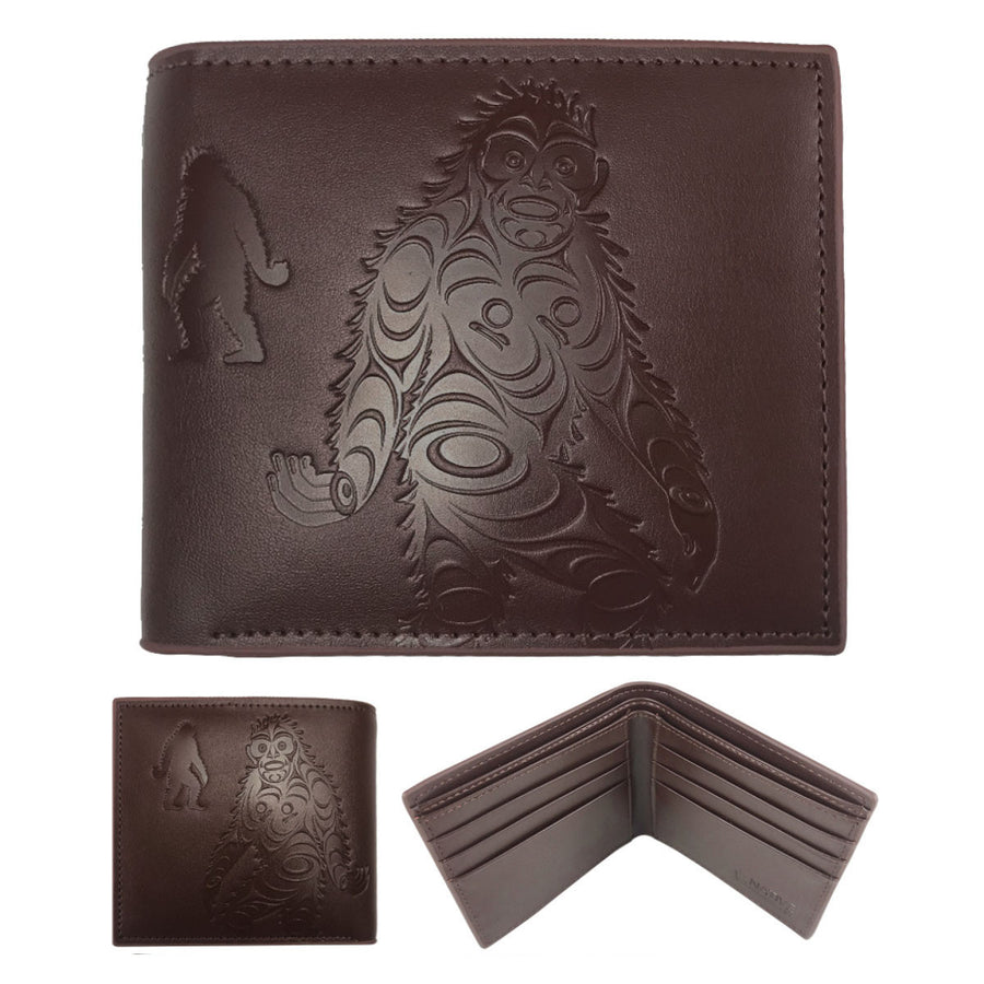 Leather Embossed Wallet - Sasquatch by Francis Horne Sr.