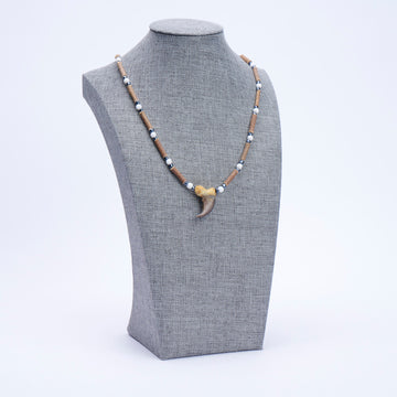 Natural Wood and Bone Necklace - Medium Claw