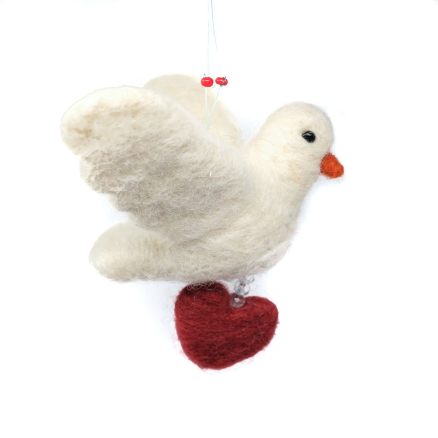 Felted Dolls - Dove with Heart
