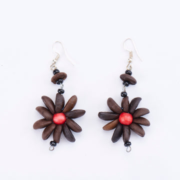 Mexican Coffee Bean Flower Earrings