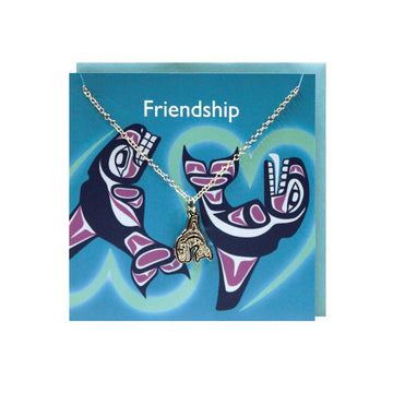 "Friendship" Charm Necklace Greeting Card - Whales by Paul Windsor