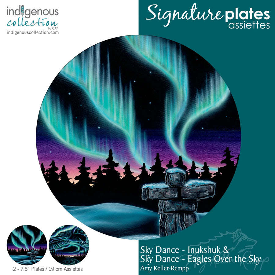 Sky Dance – Inukshuk/Sky Dance – Eagle Over The Sky Decorative Plates
