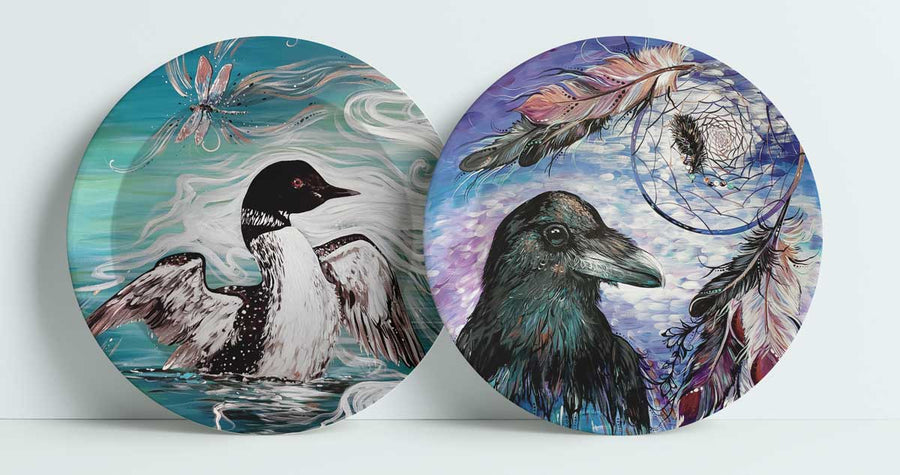 Raven / Dream Catcher Decorative Plates