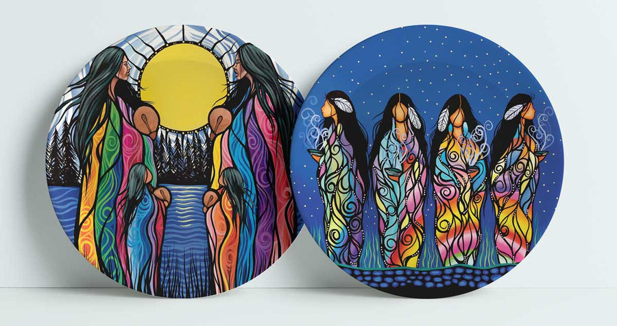Bringing Good Medicine/Mother Daughter Water Song Decorative Plates by Jackie Traverse