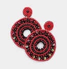 Boho Sequin Multi Beaded Open Circle Dangle Earrings