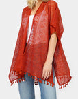 Ethnic Patterned Lace Cover Up Poncho