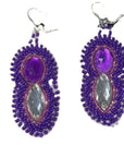 Purple Sparkling Beadwork Earrings