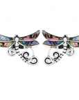 Dragonfly Abalone Dangle Earrings