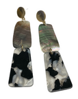 Abalone Dangle Earrings with Gold Accents