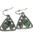 Geometric Abalone Dangle Earrings