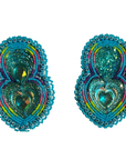 Rainbow Teardrop Heart Beaded Earrings