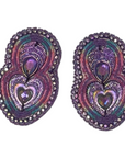 Rainbow Teardrop Heart Beaded Earrings